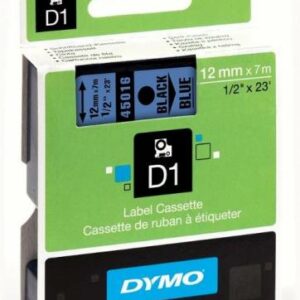 DYMO TAPE 12MM BLK/BLUE 45016