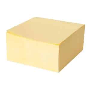 STICKI PASTEL CUBE  75X75MM YELLOW  400SHEETS STY-400