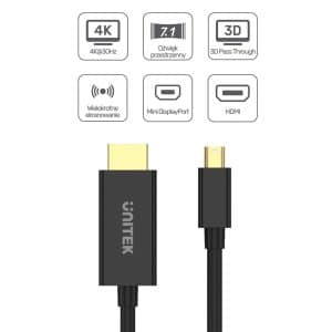 UNITEK V1152A MINI DISPLAYPORT TO 4K HDMI CABLE 2.0M