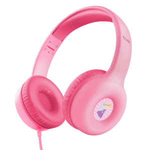 TRUST WIRED KIDS HEADPHONES NOUNA PINK WITH SAFE VOLUME LIMIT, STICKERS INCLUDED 25277