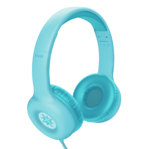 TRUST WIRED KIDS HEADPHONES NOUNA BLUE WITH SAFE VOLUME LIMIT STICKERS INCLUDED 25278