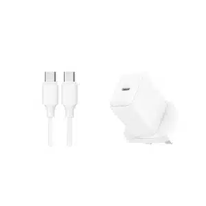 JOYROOM UK WALL CHARGER USB-C 20W + USB-C CABLE 1M WHITE JR-TCF20