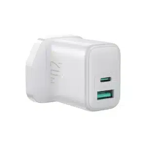 JOYROOM UK WALL CHARGER USB-A& USB-C 20W WHITE JR-TCF21