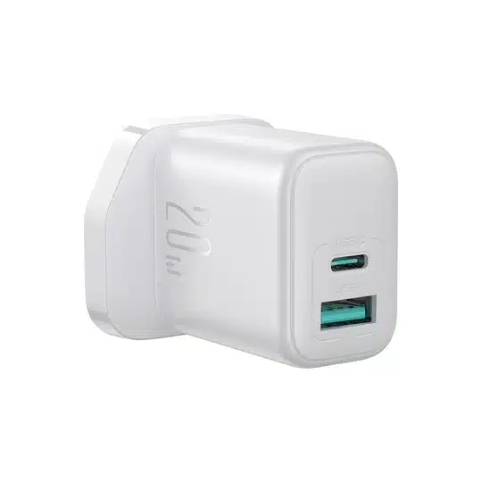 JOYROOM UK WALL CHARGER USB-A& USB-C 20W WHITE JR-TCF21