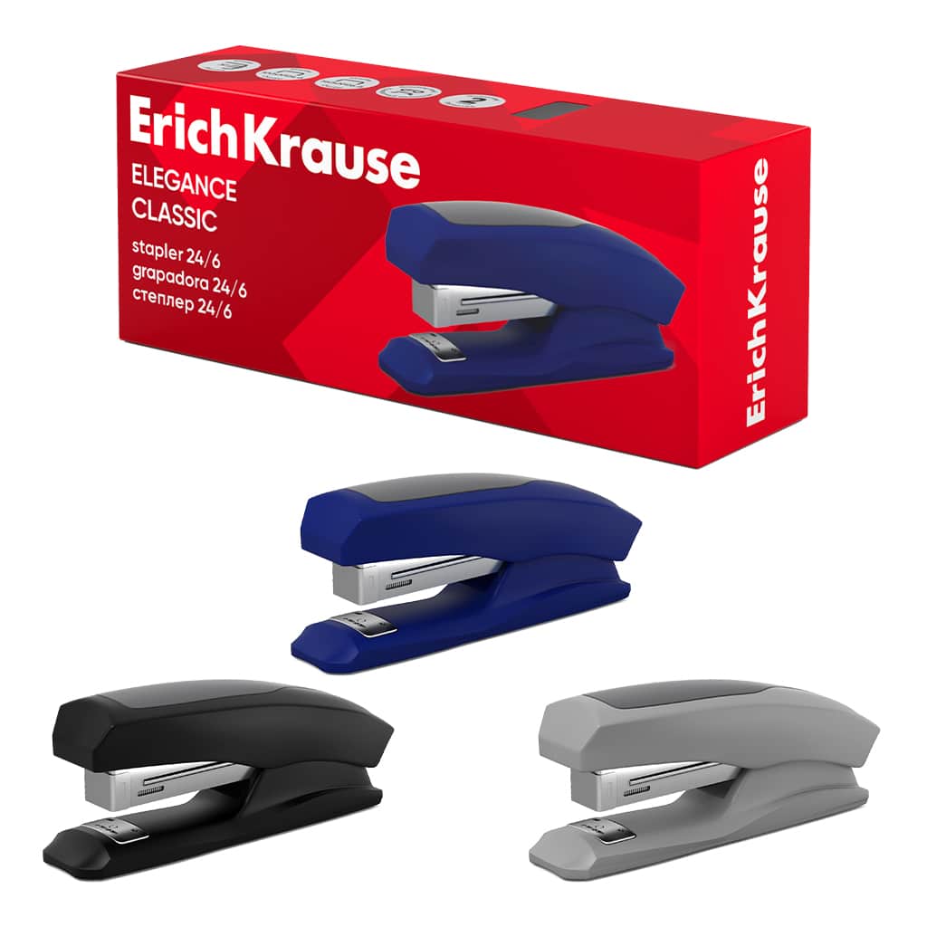 ERICHKRAUSE STAPLER 'ELEGANCE' CLASSIC N.24/6 ASSORTED COLOURS (30 sheets) 2244