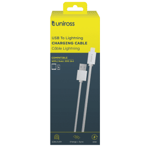 UNIROSS CHARGING CABLE USB TO LIGHTNING 2M UCA003