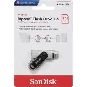 SANDISK  iXpand Flash Drive 128GB - USB for iPhone SDIX60N-128G-GN6NE