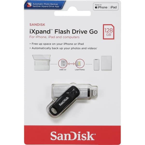 SANDISK  iXpand Flash Drive 128GB - USB for iPhone SDIX60N-128G-GN6NE