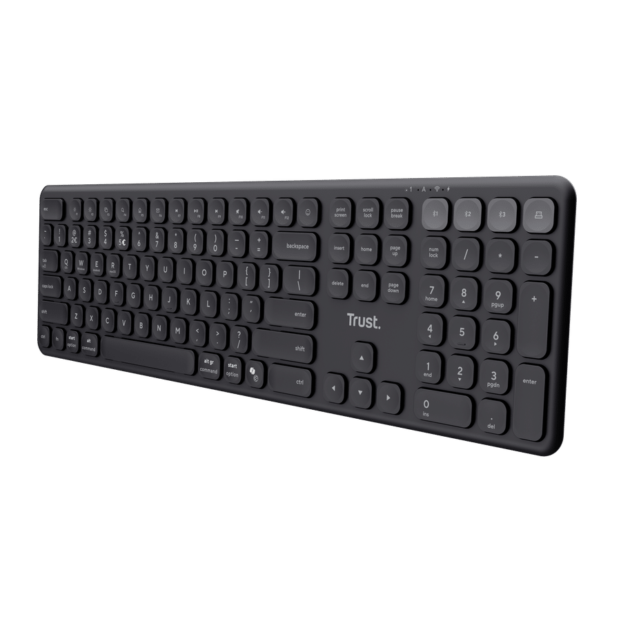 TRUST MULTIDEVICE WIRELESS & BLUETOOTH KEYBOARD WITH SLIM KEYS US BLACK 25511