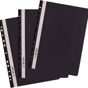 PVC FILE A4 WITH HOLES 20 POCKETS BLACK W-206B