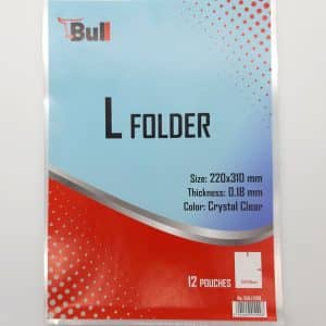 BULL PLASTIC FOLDER A4 LSHAPE CLEAR 0.18MM (12PCS)