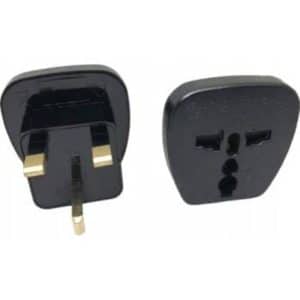 REBEL TRAVEL ADAPTER UK UNIVERSAL BLACK (QZ36)