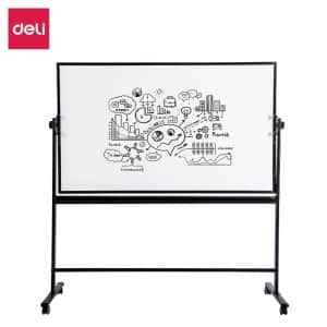 DELI WHITEBOARD MAGNETIC 2-SIDED WITH STAND 900X1800MM DL-E7884