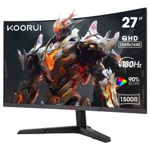 KOORUI GAMING CURVED (1500R) MONITOR 27" QHD VA 180Hz 1MS HDMIX 2 & DP 1.4 3YW 27E6QCA