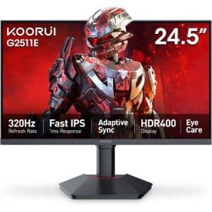 KOORUI GAMING MONITOR 24.5" FHD IPS 320Hz HEIGHT ADJUSTABLE 1MS HDMI/DP 3YW G2511E