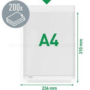 LEITZ PVC POCKETS A4 MAXI EXPANDING (FOR 200P) 5 PCS 4756-03